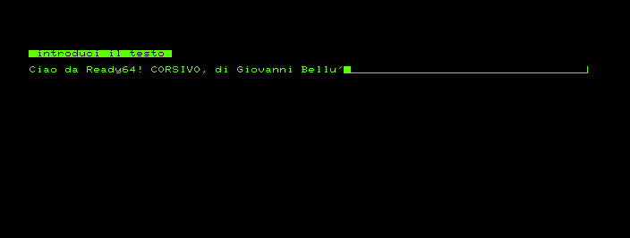 CORSIVO - Per Sistemi Commodore PET e VIC 20