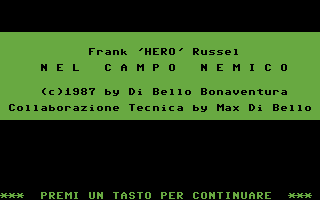Frank 'Hero' Russel: Nel Campo Nemico