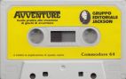 Cassetta Avventure Versione Commodore 64 Lato A E B
