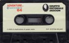 Cassetta Adventure E Commodore 64 Lato A E B